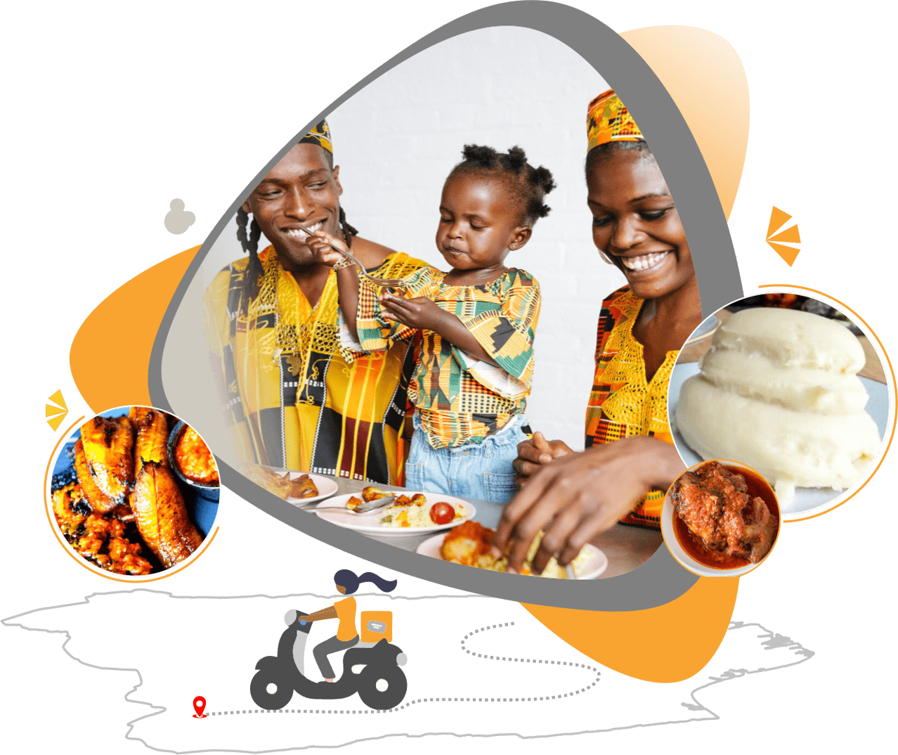 happy family enjoying food